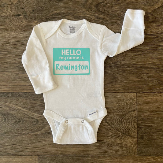 Hello My Name Is Onesie
